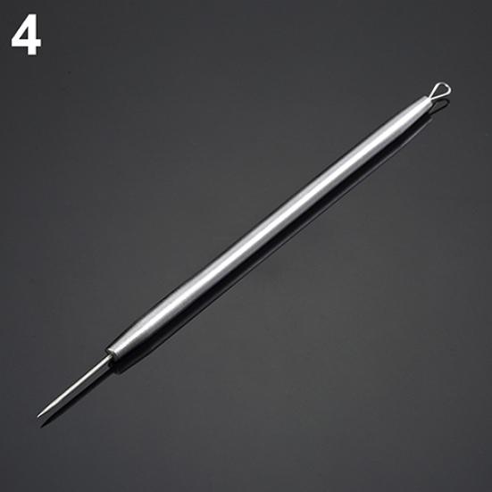 Non-Slip Stainless Steel Pimple Popper Acne Blackhead Removal Needle Tool Silver
