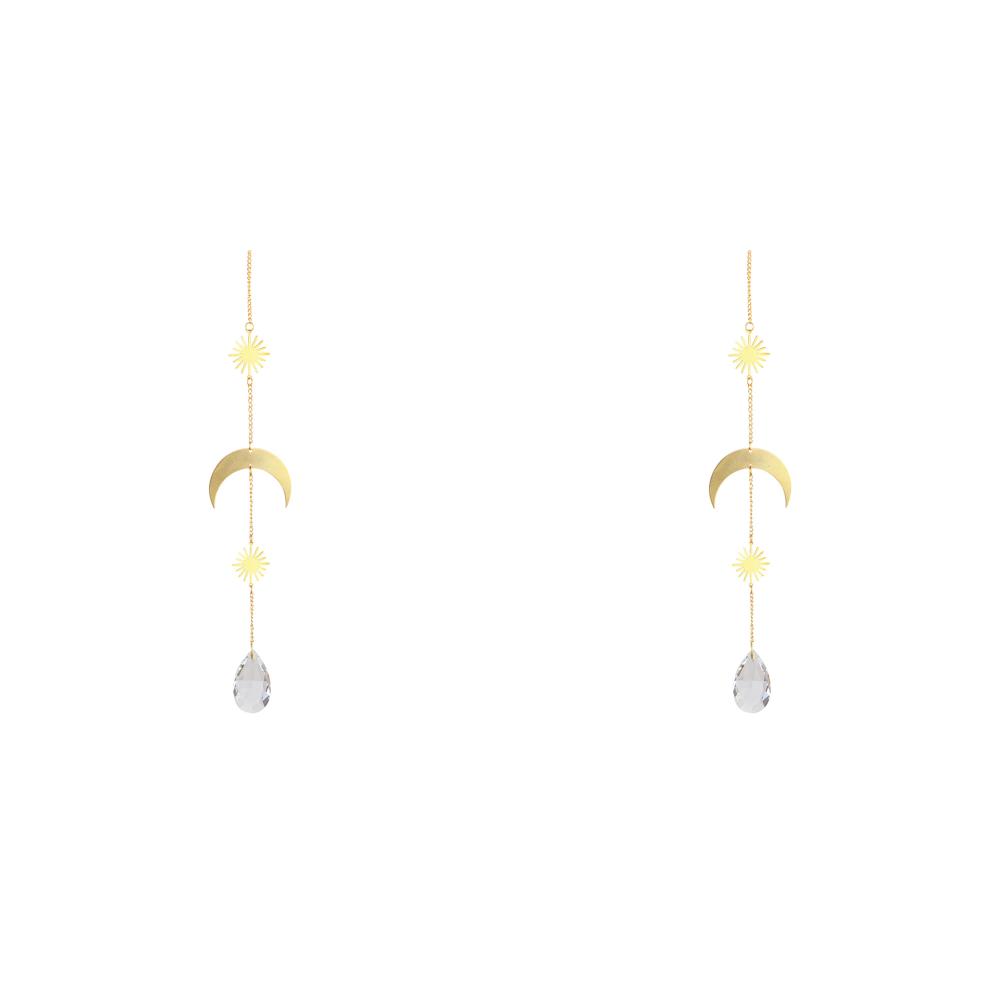 

LF# Висит Луна Солнце Сердце Шар Световой Ловец Кристалл Открытый Колокольчик Ветра (63)