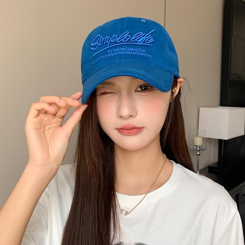 Four Seasons Embroidery Letter Soft Top Sun Hat Show Face Small Versatile Cap Woman