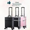 Professioneller Kosmetikkoffer mit Trolley: Aufbewahrung für Nailart-, Tattoo-, Friseur- und Makeup-Artist-Utensilien, Lieferung in einem Stück