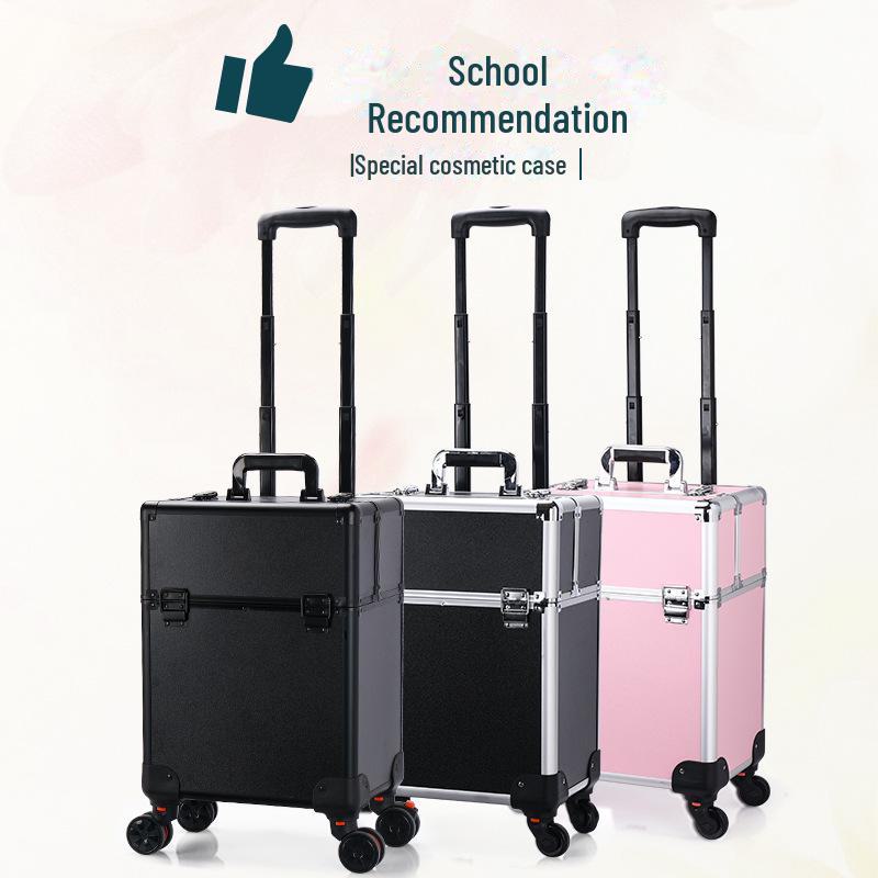 Professioneller Kosmetikkoffer mit Trolley: Aufbewahrung für Nailart-, Tattoo-, Friseur- und Makeup-Artist-Utensilien, Lieferung in einem Stück