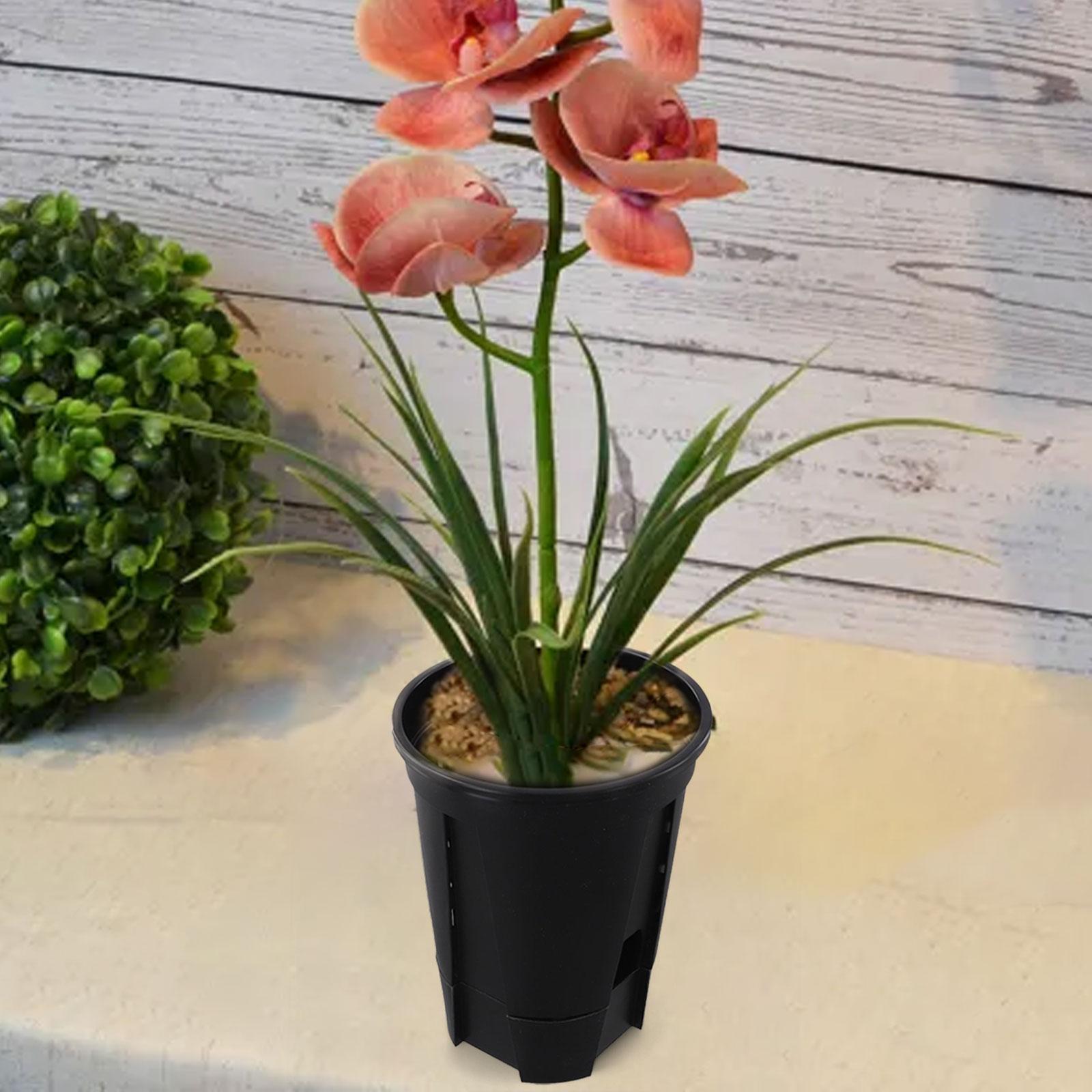 Black Plant Pots Flower Pots Plant Display 15*10.5*15.3 Lightweight And Portable Sturdy Weather-resistant Material 150mm