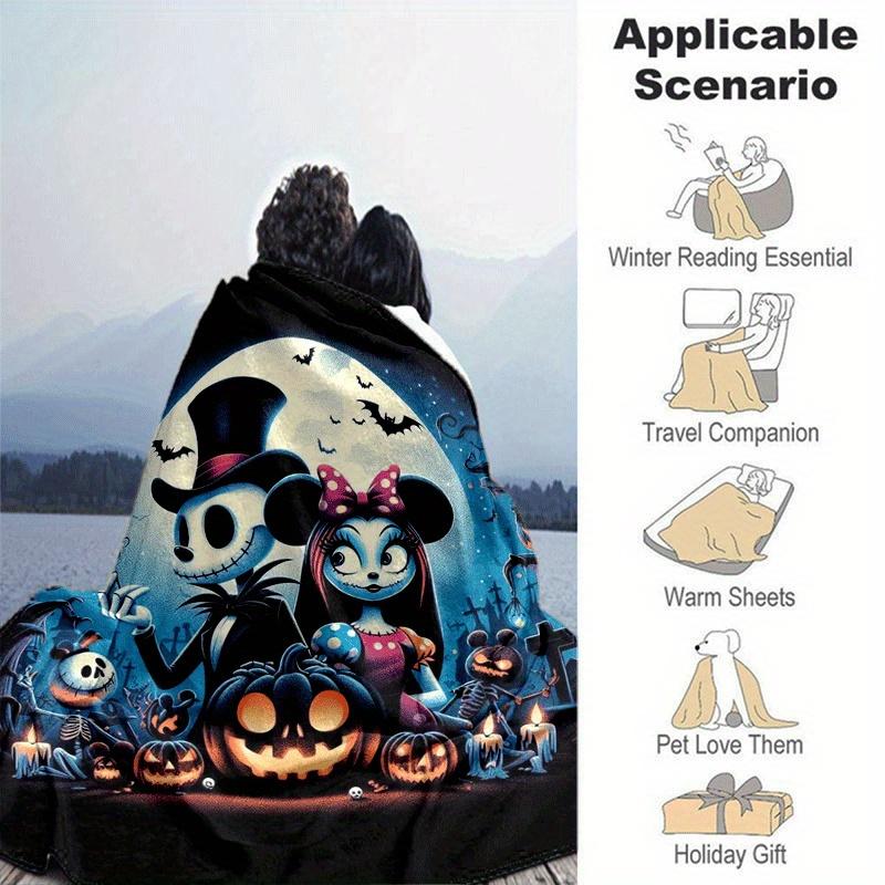 1pc Halloween Jack Printing Blanket - Soft, All-Season Throw for Office Blanket,Personalized Gift with Adorable Cartoon Design