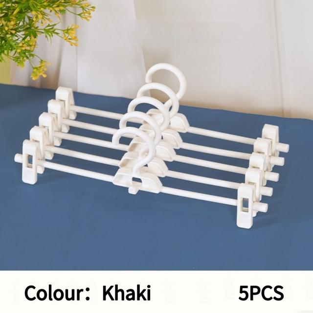 5PCS Skirt Peg Hanger Traceless Plastic Pants Rack Multifunctional Household Hanger Adjustable Trouser Clips Save Space Hanger