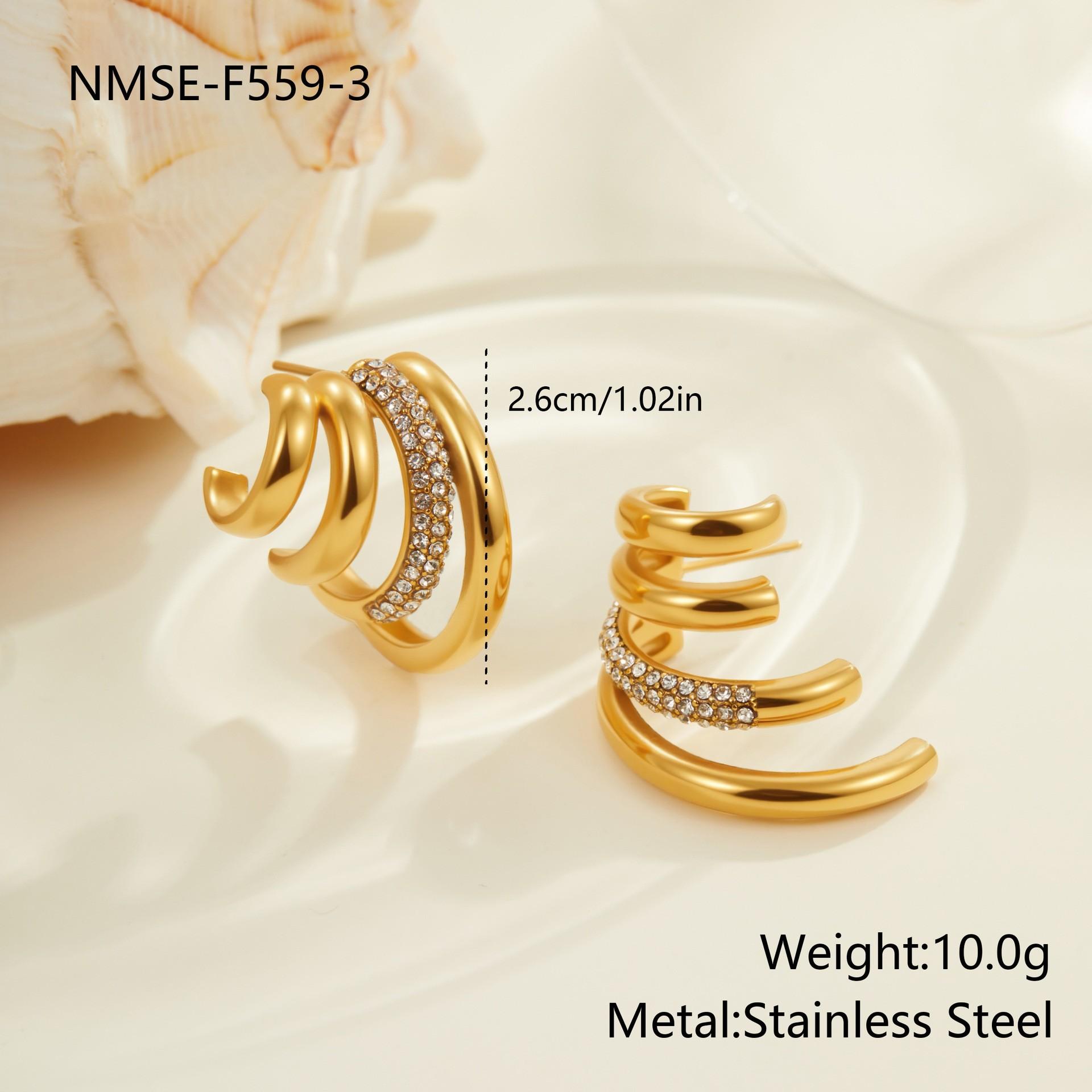 GEMCHIC Women s Stainless Steel Circle Earrings 18K Gold Plated Hypoallergenic Fashion Jewelry Set
