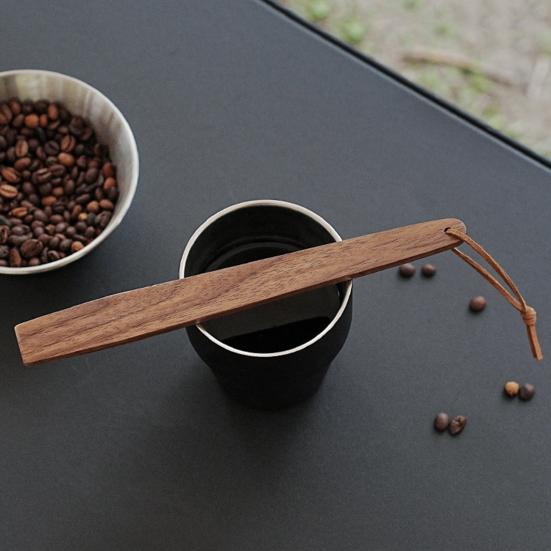 Black Walnut Coffee Stirrer Long Handle Outdoor Camping Pour-over Coffee Stirring Bar Portable Heavy Duty Wooden Mixer Stick Coffee Accessories