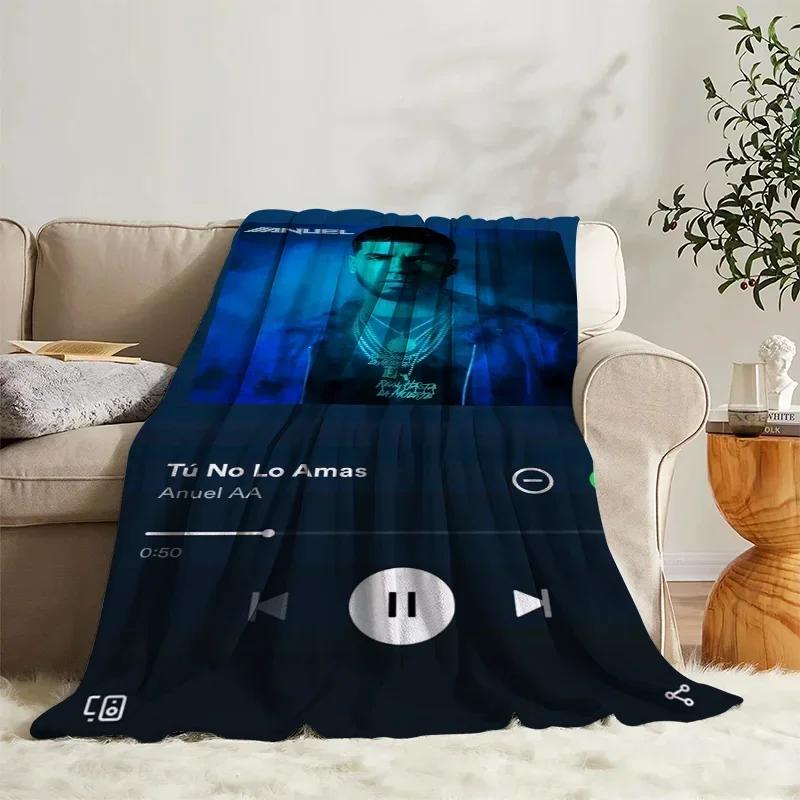 Fluffy Blankets Anuel AA Bed Sofa Camp Nap Bedspread Soft Blankets Fleece Home Textile Birthday Gift Blanket Bedroom Decor