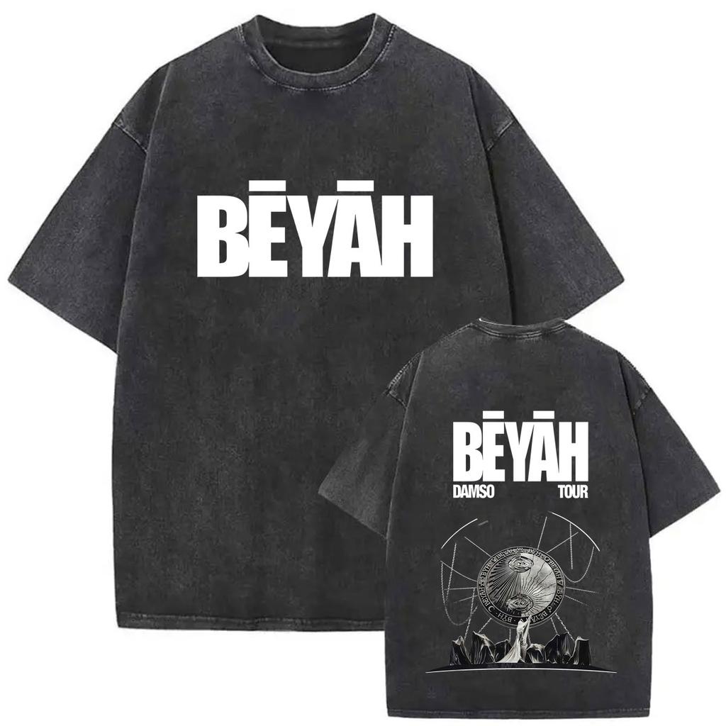 French Rapper Damso High Quality Vintage Washed ONeck Tshrit YK Mens Womens Casual Summer Clothes Oversized Short Sleeve Tees