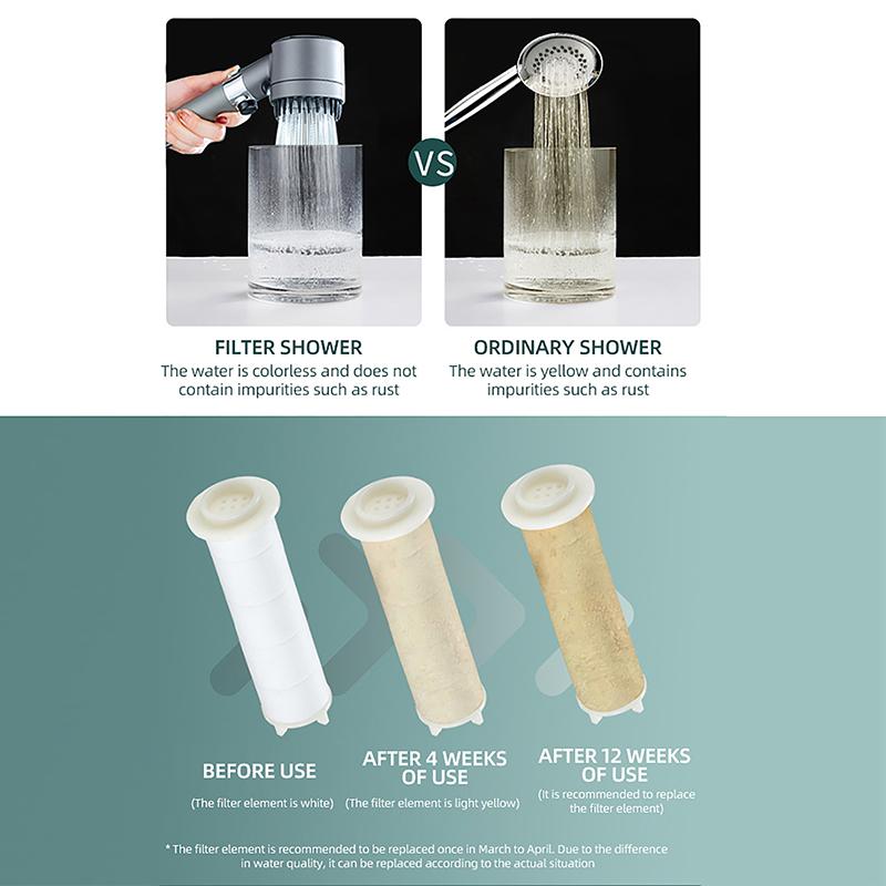 3 Modes Shower Head High Pressure Showerhead Portable Filter Rainfall Faucet Tap Bathroom Bathroom Innovative Accessories
