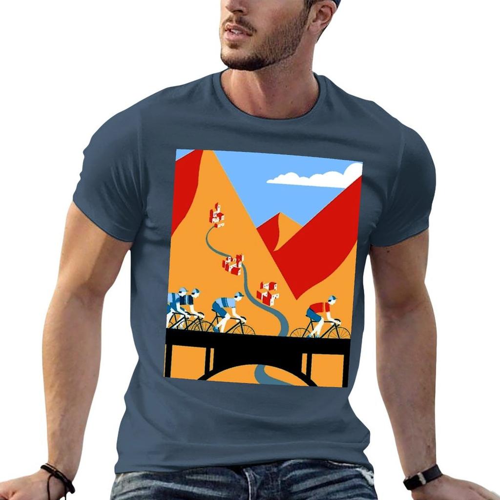 Vuelta A Espana Vintage Bicycle Racing Print Tshirt Big And Tall Crew Neck Tee