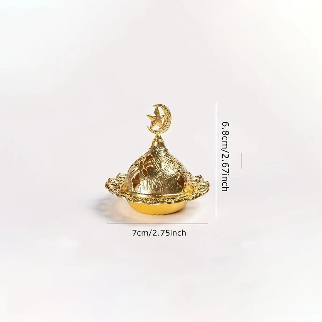 Mini Crown Retro Copper Hollow Out Incense Stick Burner Holder Golden Arab Burner Catcher Home Decoration Sandalwood Censer