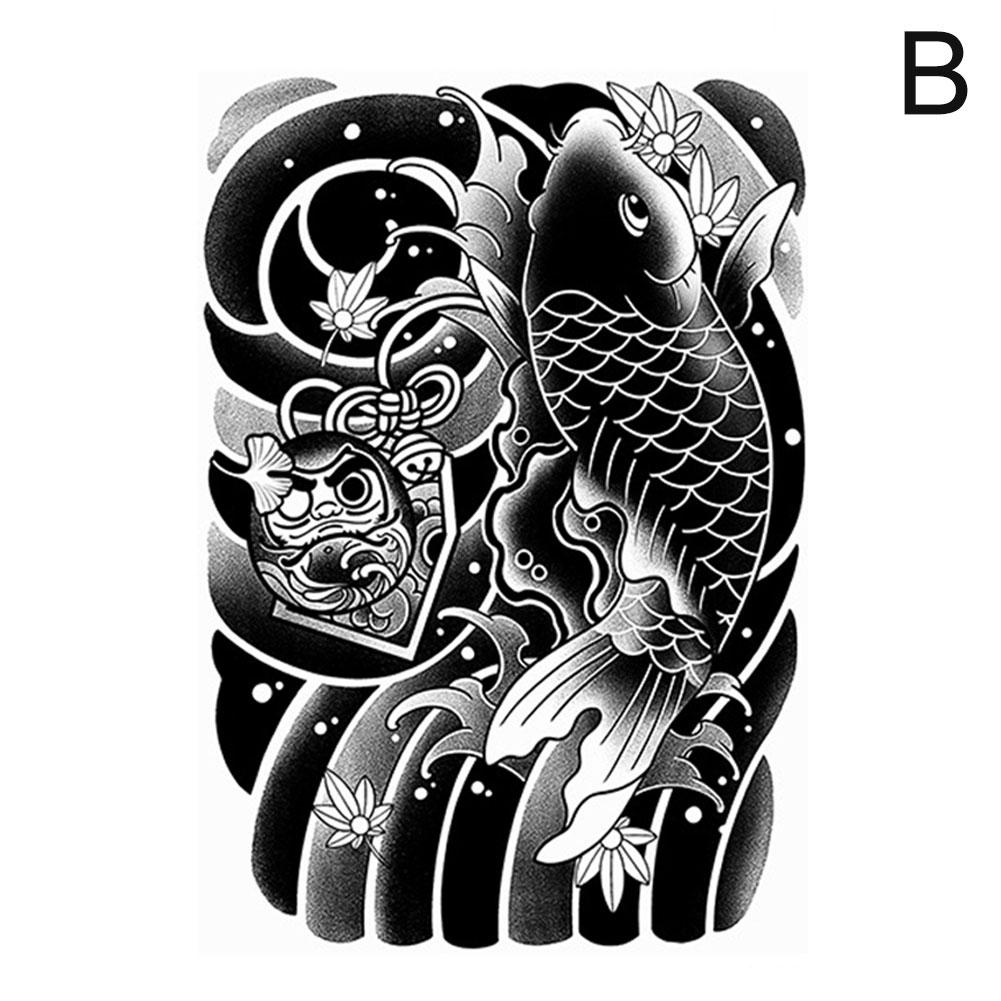  Blossom Arm Juice Tattoo Sticker Semi Permanent Blossom Waterproof Koi Arm Non No G4T7