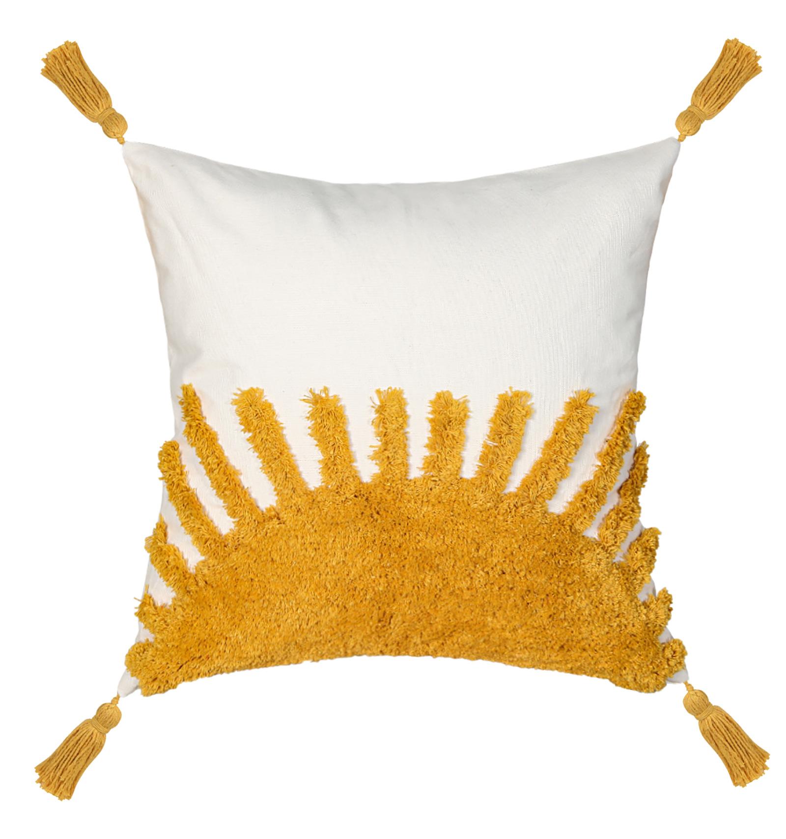 Богемные Наволочки для Подушек Геометрическая Вышивка Кисточки Наволочки 45X45 Для Гостиной Дивана С Молнией 45x45cm