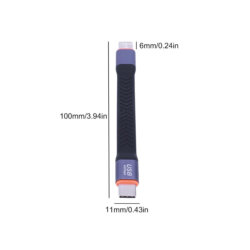 USB4 Short Cable PD100W USB3.2 Fast Charging USB Short Data Cable 20V 5A 40Gbps USB C To Type C Cable 8K 60Hz for SSD Powerbank