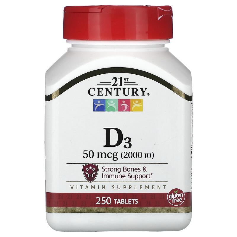 D3, 50 Mcg (2,000 IU), 250 Tablets