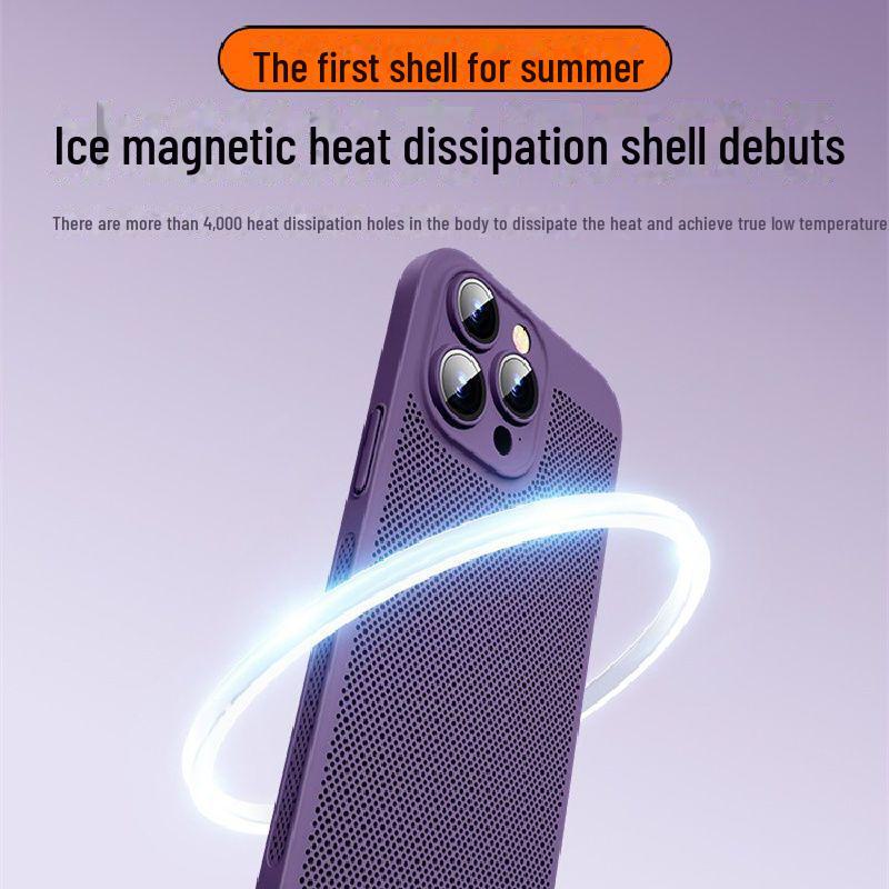 Husă mată ultra-subțire, respirabilă, pentru telefoanele Apple 11-15, cu plasă de disipare a căldurii.