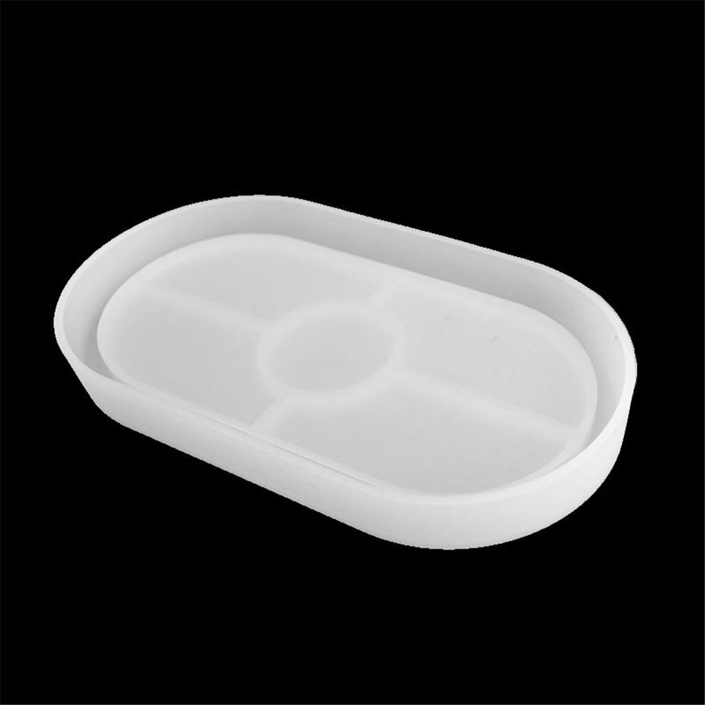 DIY Oval Mould Soft Flexible Jewelry Tray Mold for Office Home Decoration