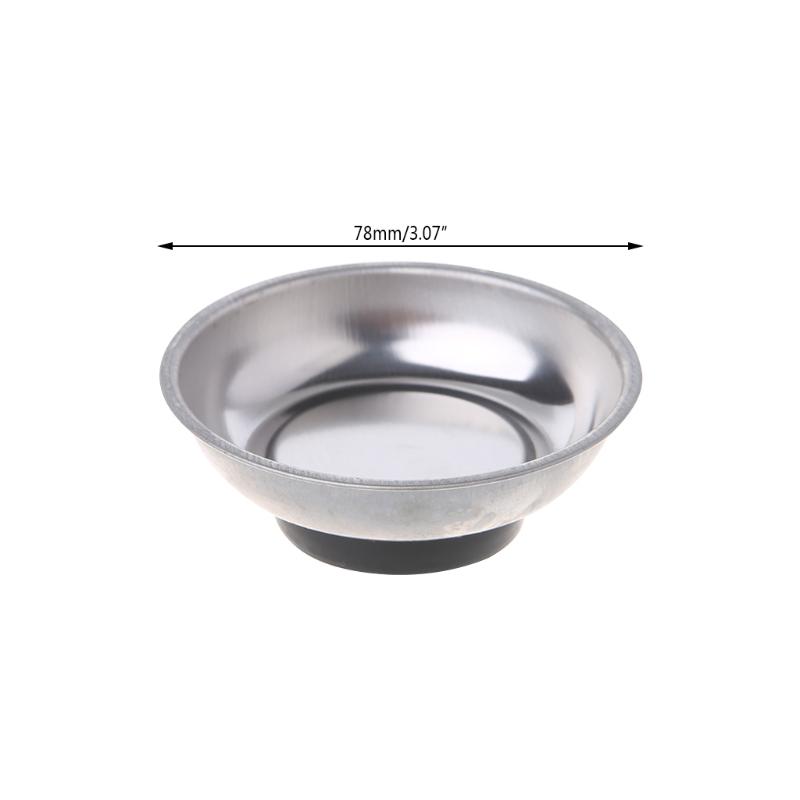 Round Magnetic Parts Tray Bowl Dish Stainless Steel Garage Holder Tool Organizer Drop Ship