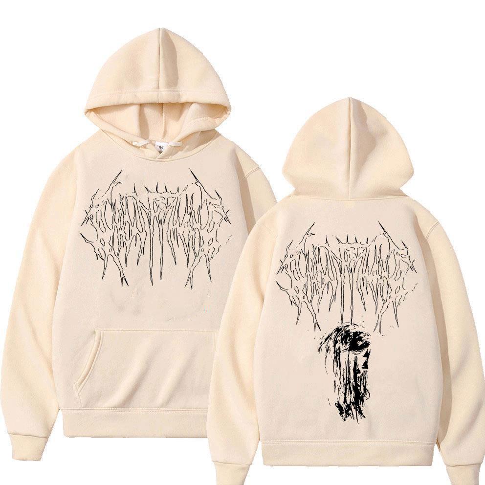 Rapper Ghostemane Squeeze Graphic Autumn and Winter Printing Hoodie Men's Fashion Letter Graphic Harajuku