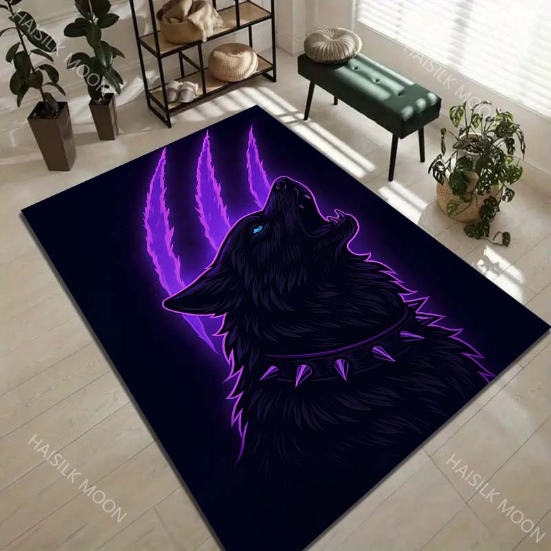 Elefantenkopf künstlerische Illustration Teppich für Wohnzimmer Schlafzimmer Sofa Heimdekor Rus Rutschfeste Fußmatte Luxusgeschenk