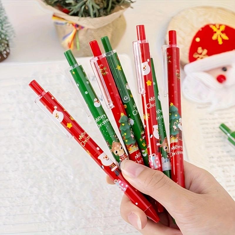 4/6/8 Pcs Santa Claus Pattern Ballpoint Pens, Office and Study Writing Ballpoint Pens, Christmas Stationery Gifts (black Ink)