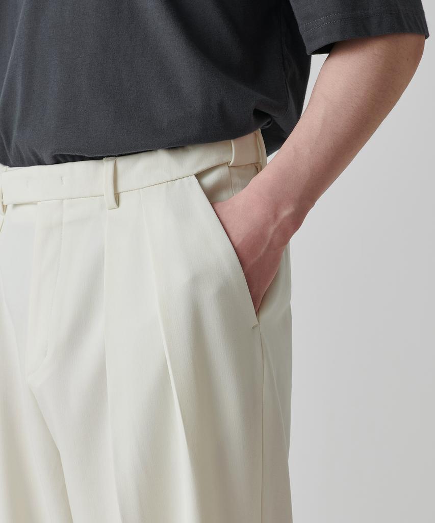 Musinsa Standard Reverse Two-Tuck Semi-Balloon Hidden Banding Slacks [Cream]