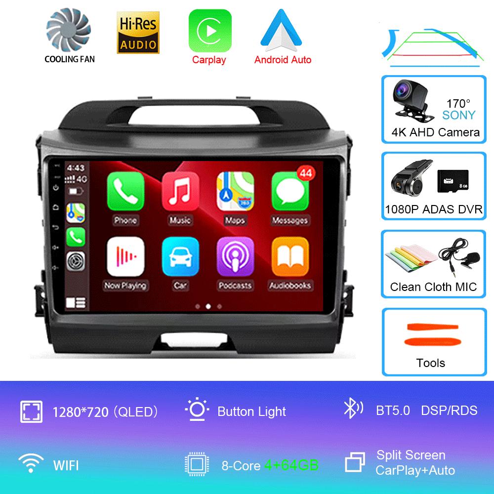Android 14 Car Radio For Kia Sportage 3 SL 2010 - 2016 Multimedia Video Player Navigation GPS No 2din 2 din dvd