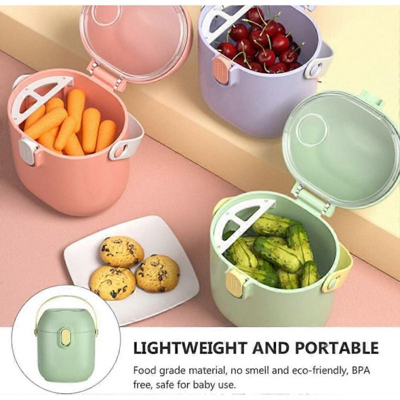 Outdoor Baby Milk Powder Box Travel Formula Dispenser Container Food Storage Case With Handles(Green)(1pcs)