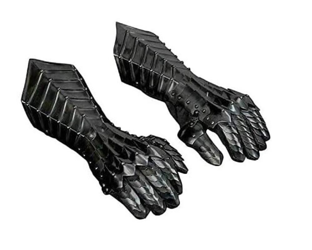Medieval Silver Nazgul Gauntlets Unisex Steel Armor Gloves Crusader Costume