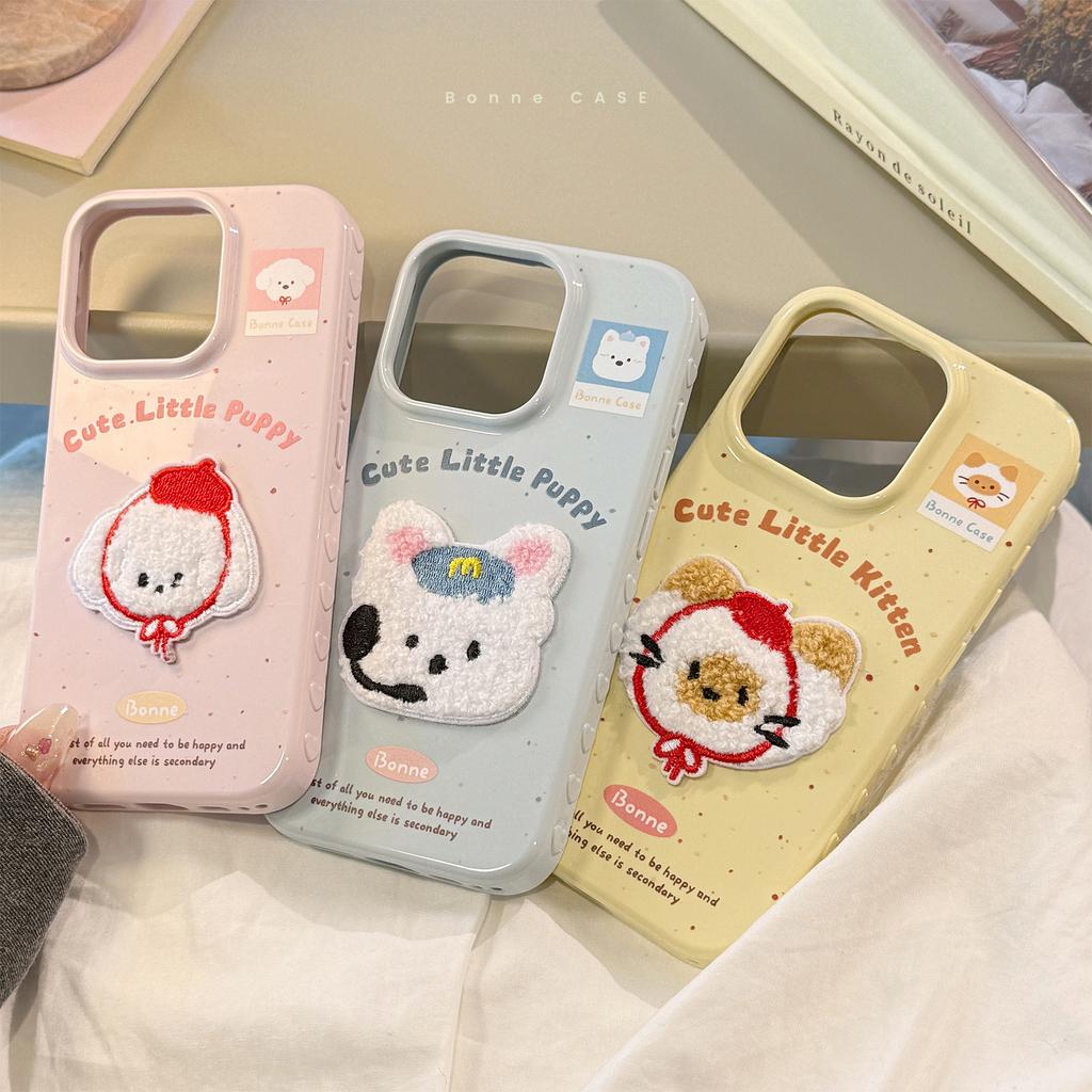 Fun Plush Cartoon Apple 15promax Mobile Phone Case Iphone17 Suitable for 16 Three Dimensional Animals 13 Anti Fall
