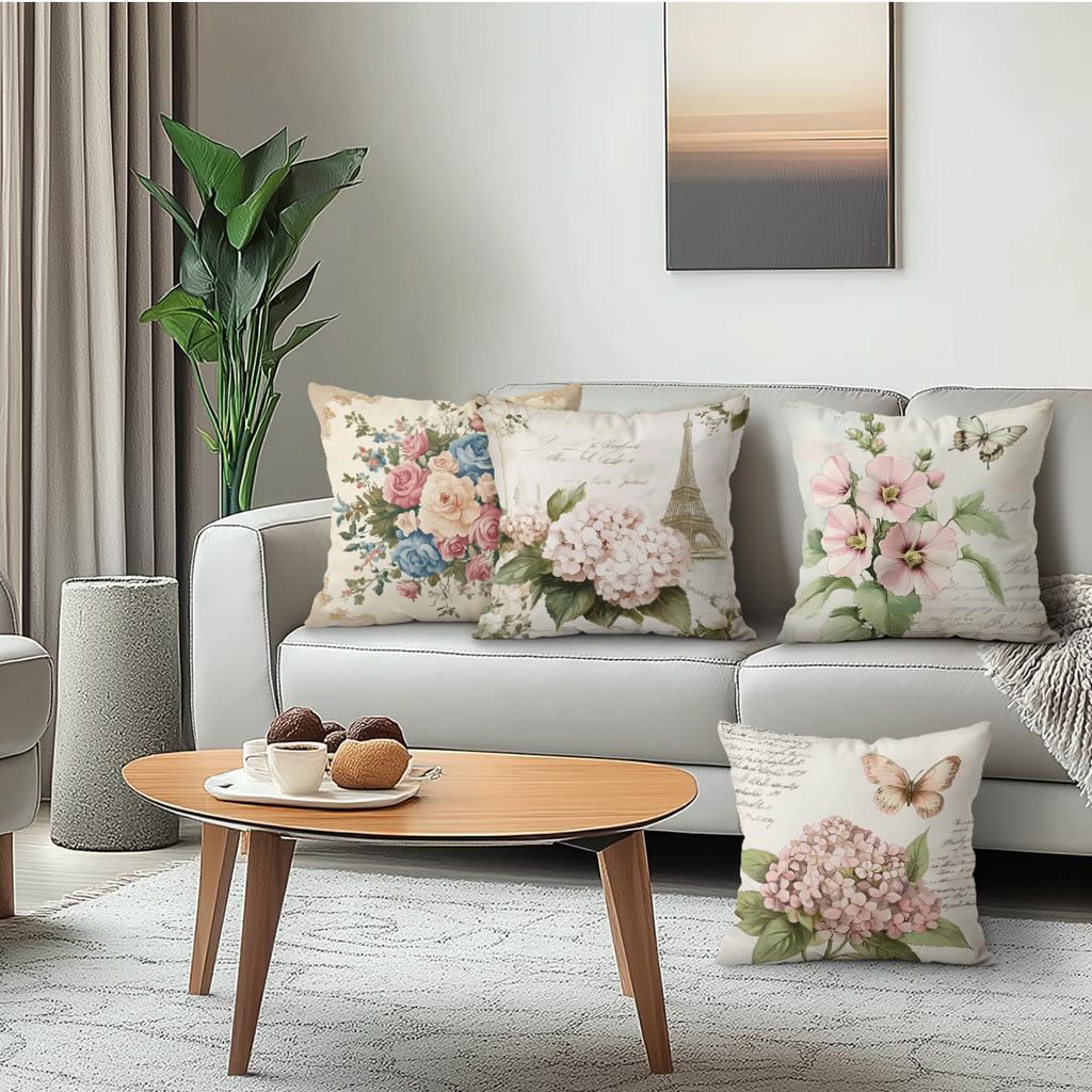 Retro Floral Design Cushions Pillowcase Polyester Cushion Cover Throw Pillow Pillowcover Home Car Sofa Decor