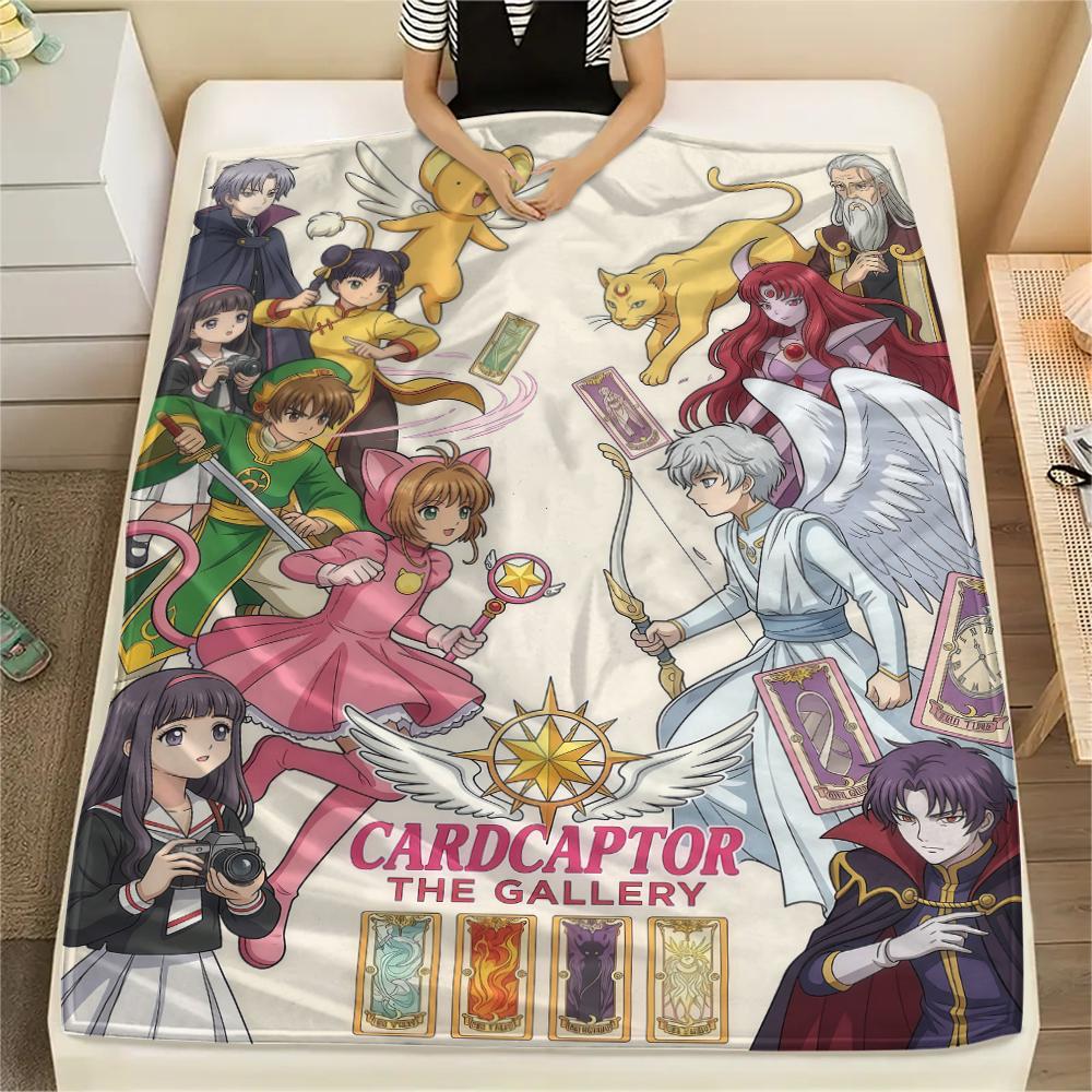 Cardcaptor Sakura Design Druck Flanelldecke, Hohe Qualität, Bequem für Alle Jahreszeiten, Heimdekoration, Wärme und Komfort