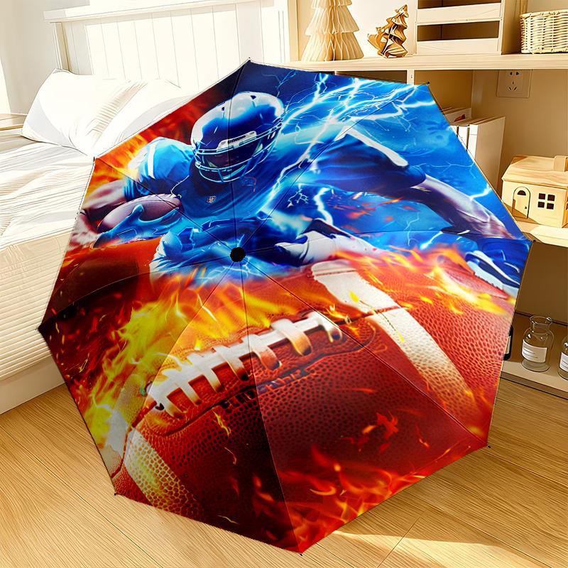 Soccer Player In Action Umbrella 8-Frame for Travel, camping, Casual Lightweight Portable Umbrella, Essential for every family Holidays Gift