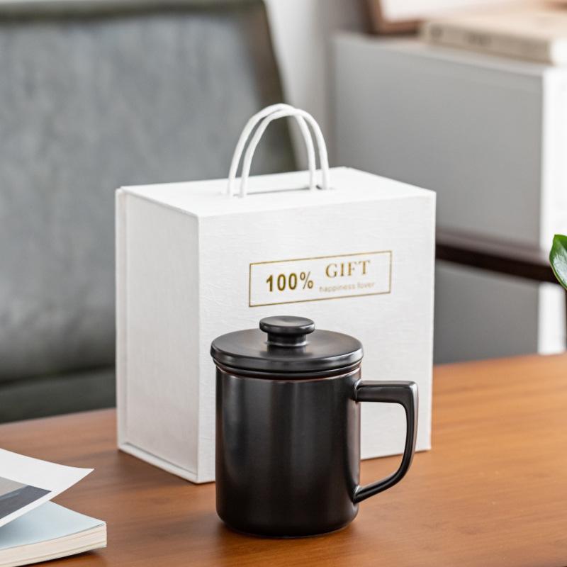 

Чайная чашка из трех частей, офисная чайная чашка, чашка для босса, личная чашка, керамическая чашка, на заказ, фильтр с крышкой 401-500ml