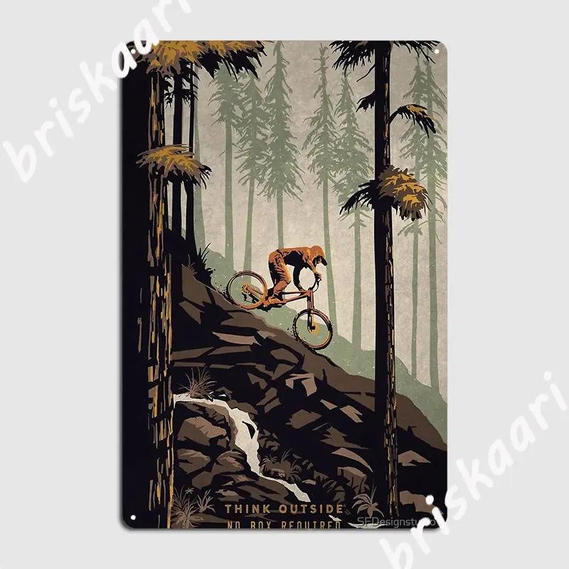 

Ретро Сценический Постер Горный Велосипед Думай Снаружи Коробка Не Требуется Постер Металлическая Табличка Печать Пещера Паб Жестяная Вывеска Постеры 20x30cm