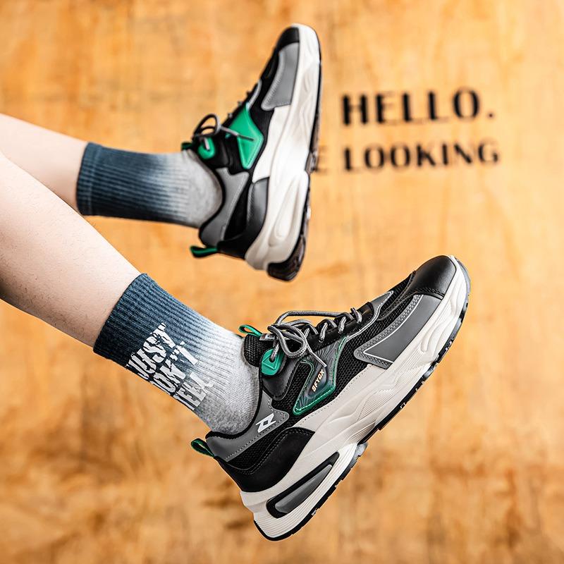 Men's Shoes Summer New Breathable Mesh Men's Sports Shoes Men's Trend Versatile Thick Sole Non-slip Casual