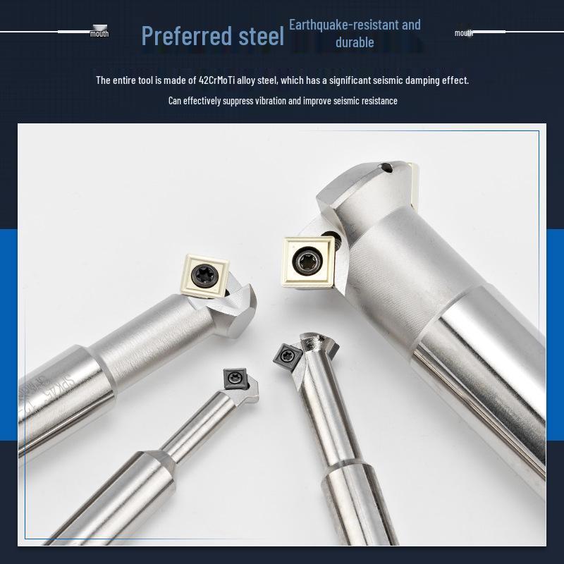 45° CNC Insertable Inner/Outer Chamfer Tool with Up/Down Back-Reaming Holder