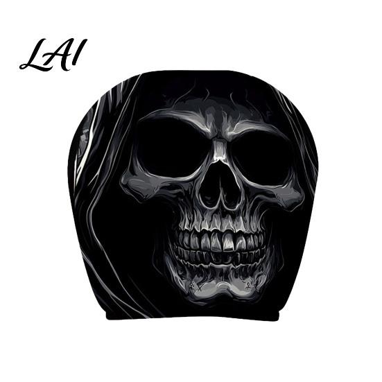 Humorous Car Seat Protectors Scary Ghost Face Headrest Covers Funny Expression Auto Spooky Cartoon Decoration for SUV Truck Elastic Vehicle Interior