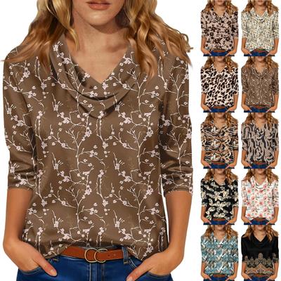 Bluse Für Damen Festlich 3/4 Langarm Hemden Business Casual Outfit Oberteile
