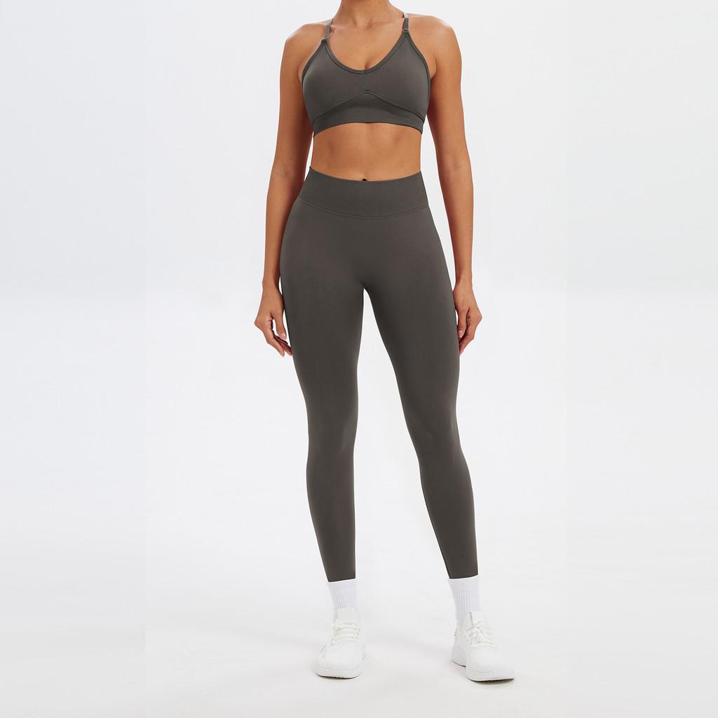 Nahtloses Yoga-Set Für Damen Mit Schnelltrocknendem Stoff Für Laufen Und Fitness