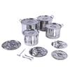 4PCS Stock Pot Set Stainless Steel Induction Cookware Soup Pot with Steam Rack for Kitchen Cooking