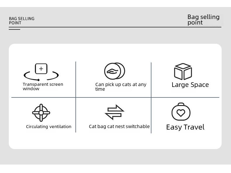 New Large Capacity Double Expansion Pet Backpack - Oxford Cloth Expandable Cat Carrier Bag