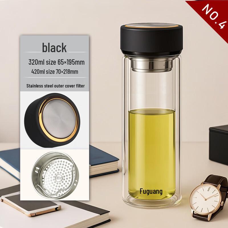 FUGUANG Double-Layer High Borosilicate Glass Business Water Cup