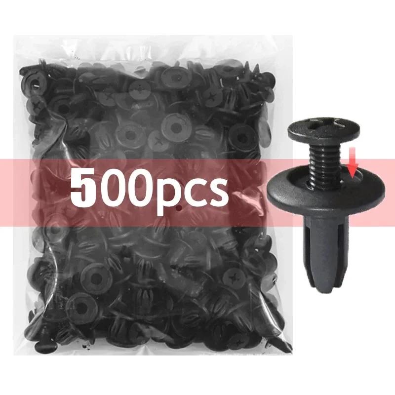 100 τμχ Πλαστικά πριτσίνια 8mm Συνδετήρες Βιδωτός προφυλακτήρας αυτοκινήτου Φτερό μαύρο καρφί Κλιπ στερέωσης αυτοκινήτου για Toyota Focus Kia Nissan Yamaha