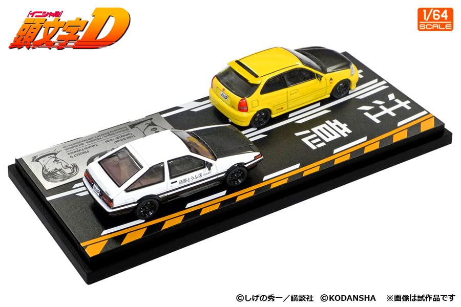 INTERALLIED Initial D Set Tomoyuki Toudou Shokai Civic Takumi Fujiwara Trueno Completed MODELER'S 1/64 Vol.12, Tate, (EK9) & (AE86)