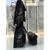 Leather Motorcycle 3 Saddle Bags Three Black Leather Side Pouch Panniers