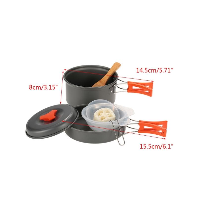 Ultraleichter Campingtopf Pfanne Schüssel Outdoor Picknick Utensilien Antihaft Kochgeschirr Kochausrüstung für Angeln Picknick Wandern