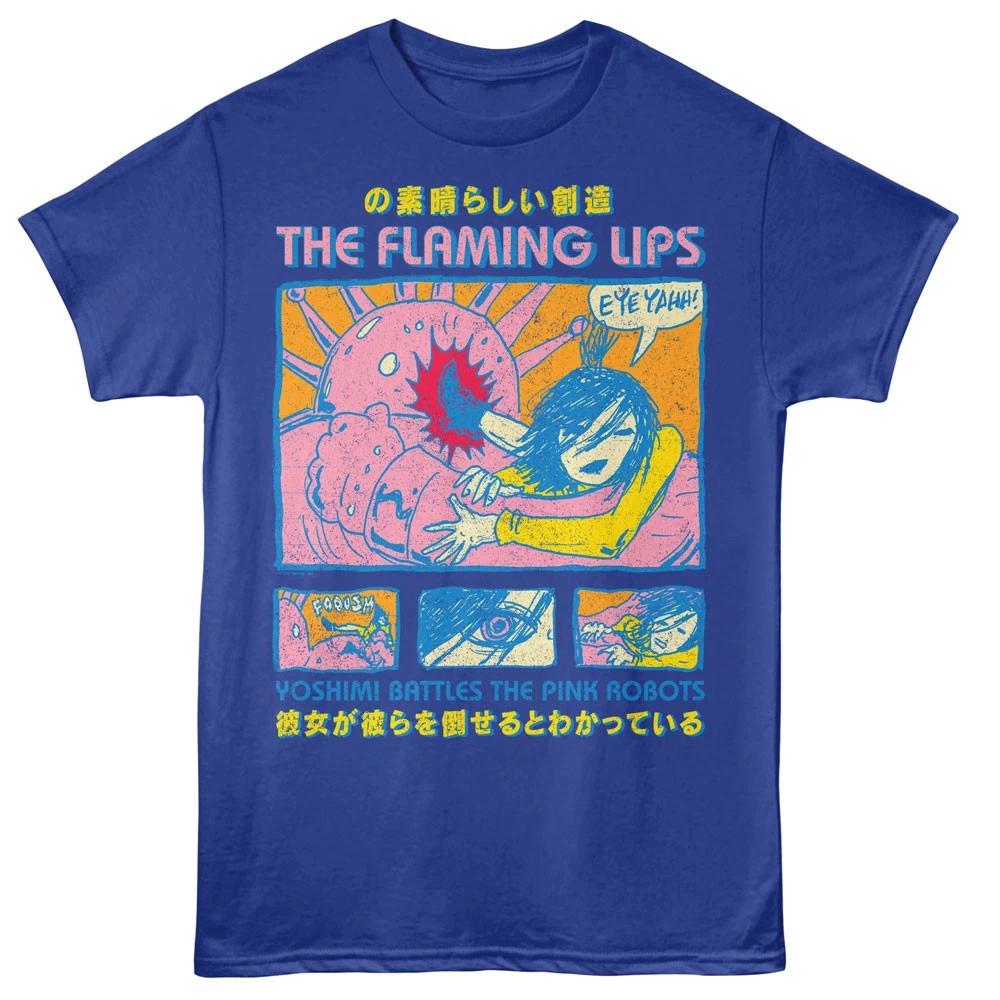Мужская футболка The Flaming Lips Комикс Yoshimi Battles The Pink Robots Рок Мерч S