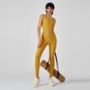 States Women's Yoga Suit Pants Ribbed Square Neck Sleeveless Undershirt Sports Fitness Clothing