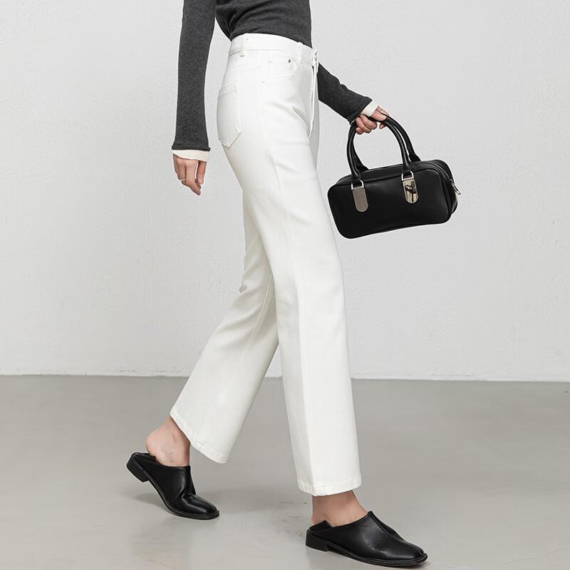 Fanzhen Women's High-Waist Loose Fit Cropped Flare Jeans